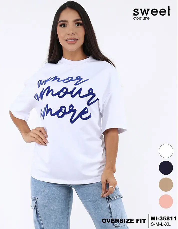 Sweet Couture Camiseta Oversize Dama