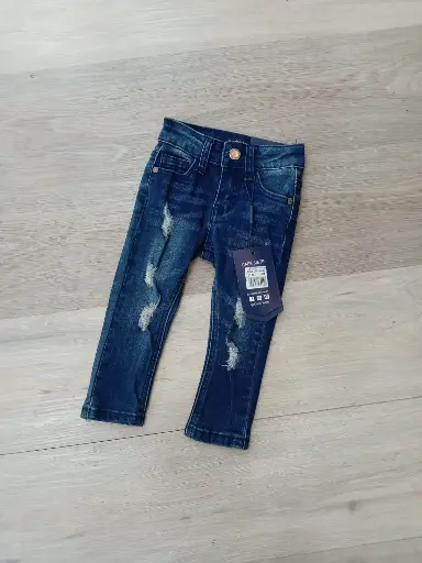 [306-4598E] Cafe Siete Pantalon Jeans Meses Niña