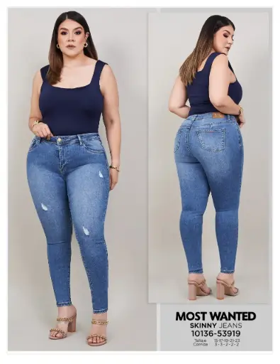 [10136-53919] Most Wanted Pantalon Jeans Dama Talla Especial
