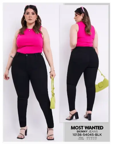 [10136-54045-BLK] Most Wanted Pantalon Jeans Dama Talla Especial