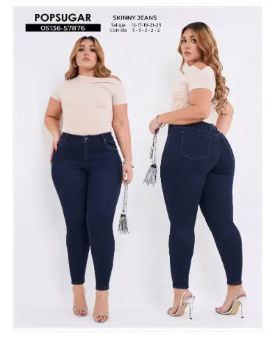 [05136-57876] Popsugar Jeans Dama Talla Especial
