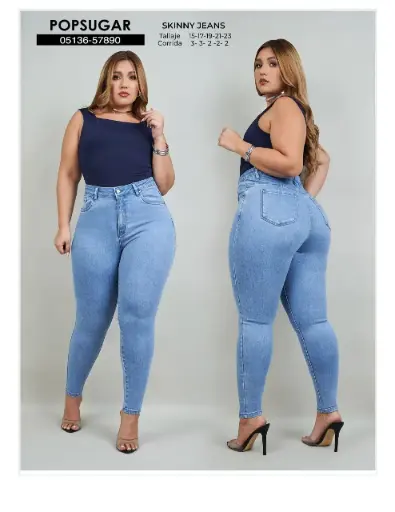 [05136-57890] Popsugar Jeans Dama Talla Especial