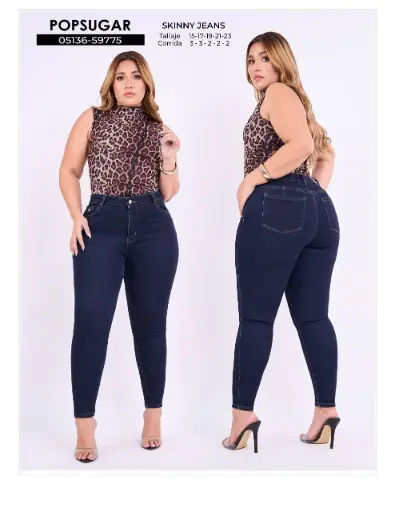 [05136-59775] Popsugar Jeans Dama Talla Especial